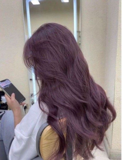 Korean Purple Hair, Purple Undertone Hair, No Bleach Hair Color, Ash Purple Hair, Purple Brown Hair, Violet Hair Colors, Lavender Hair Colors, Winter Hair Colors, Hair Color Plum