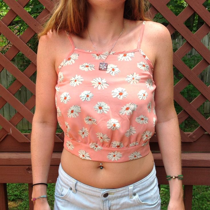 Super Cute Pink Crop Top With White Flowers All Over! Cut Out Design And A Bow In The Back. Nwot. Not Brandy Just Listed For Exposure :) Pink Crop Top, Brandy Melville Tops, Cut Out Design, Cute Pink, Brandy Melville, Brandy, White Flowers, Floral Tops, Cut Out