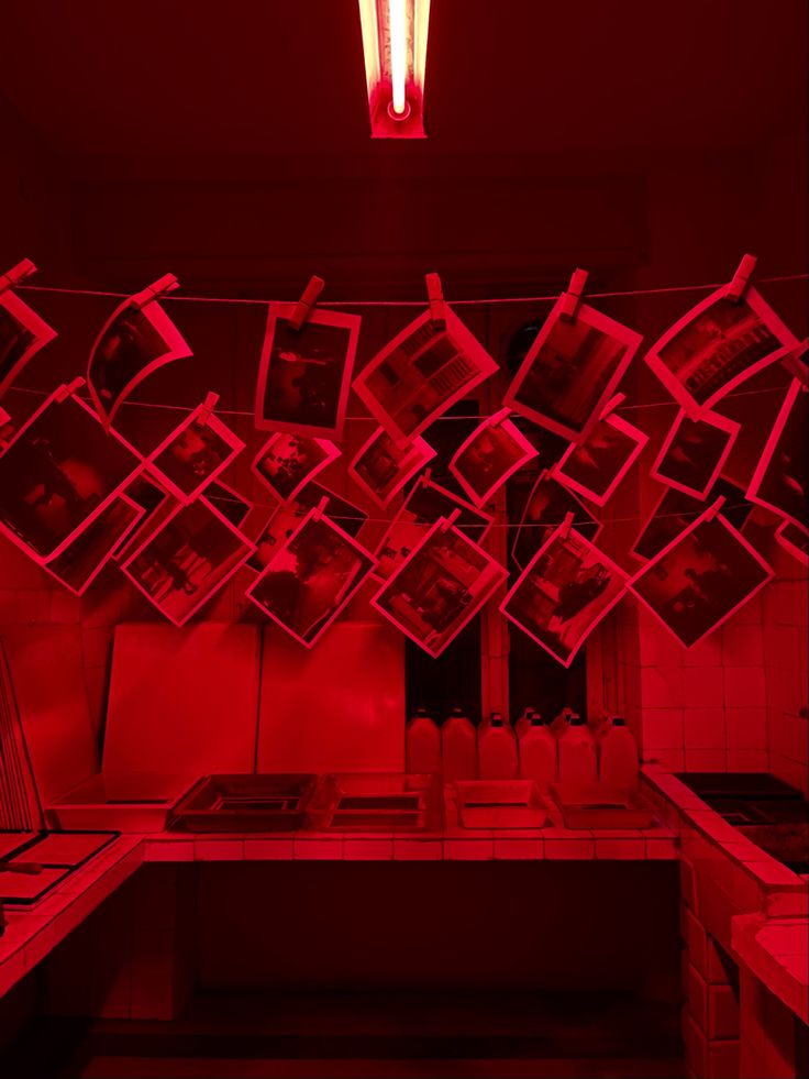 Photo room, red room, red light aesthetics, Albania Tirana Photography Red Room, Red Photo Developing Room, Red In Film Aesthetic, Home Dark Room Photography, Photo Dark Room, Red Room Photography, Formalism Photography, Redroom Aesthetic, Red Photography Aesthetic