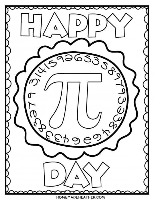 happy pi day coloring page for kids