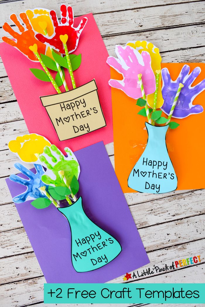 mother's day card with flowers in a vase