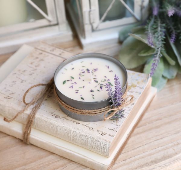 a candle sitting on top of an open book