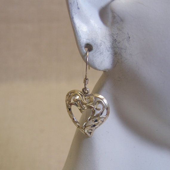 Sterling Openwork Heart Pierced Earrings Formal Heart-shaped Earrings For Pierced Ears, Elegant Hypoallergenic Open Heart Jewelry, Elegant Nickel-free Heart Dangle Earrings, Elegant Nickel-free Dangle Heart Earrings, Pierced Double Heart Earrings For Mother's Day, Pierced Heart Drop Earrings For Mother's Day, Double Heart Pierced Earrings For Mother's Day, Pierced Drop Earrings For Valentine's Day, Elegant Pierced Heart Earrings