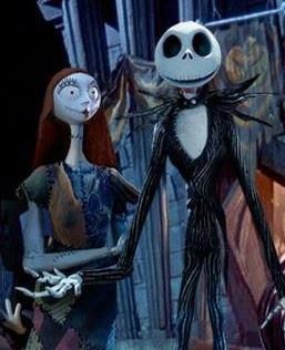 two animated characters dressed in costumes standing next to each other