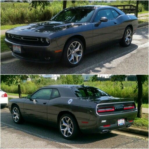 two pictures of the same car side by side, one in grey and one in black