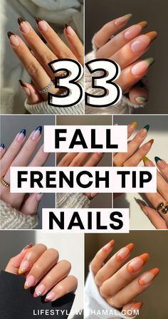 Fall French Tips, Fall French Tip Nails, Fall French Tip, French Manicure Designs, Simple Fall Nails, French Tip Nail Designs, Fall Nail Trends, Fall Gel Nails, October Nails