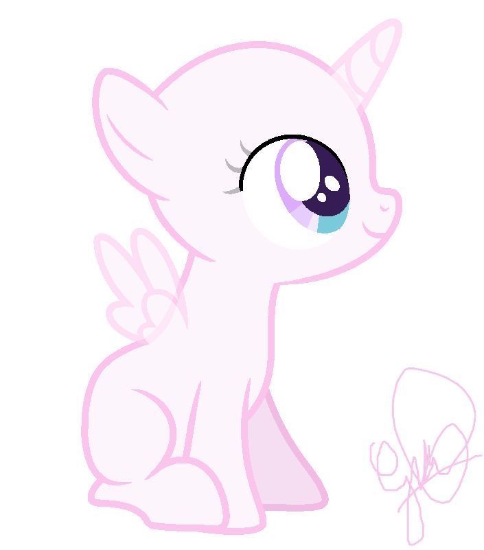 the pinkie pony is sitting down with her eyes closed and one eye half closed