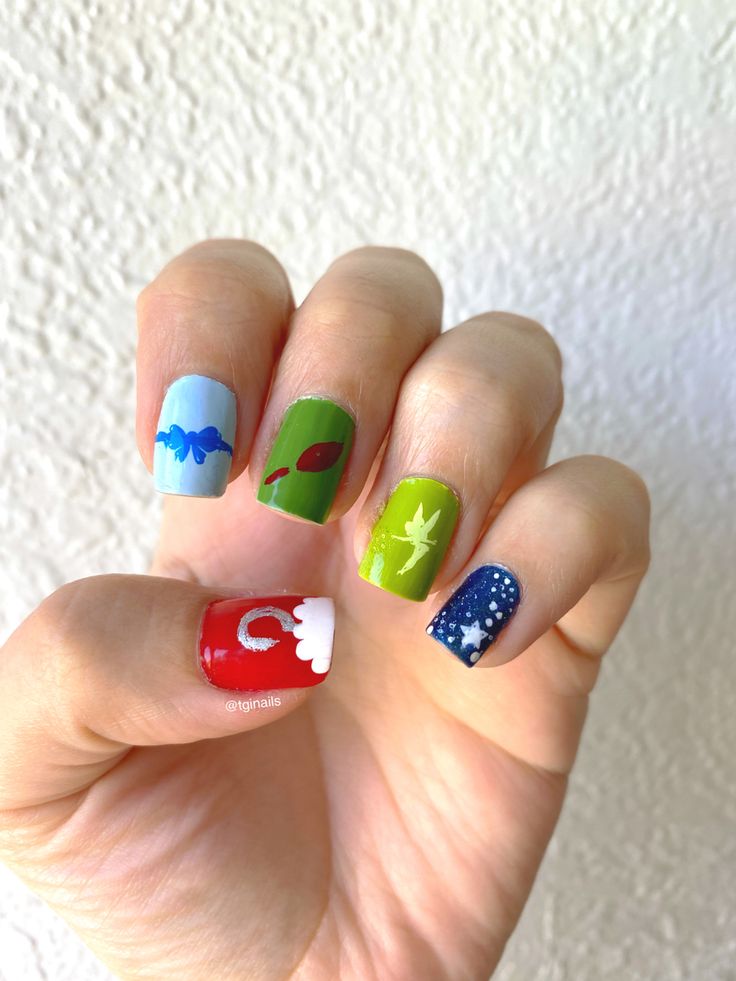 Peter Pan Nail Art, Pan Nails, Peter Pan Nails, Disney Nails, Nails Only, How To Do Nails, Pretty Face, Peter Pan, Nail Inspo