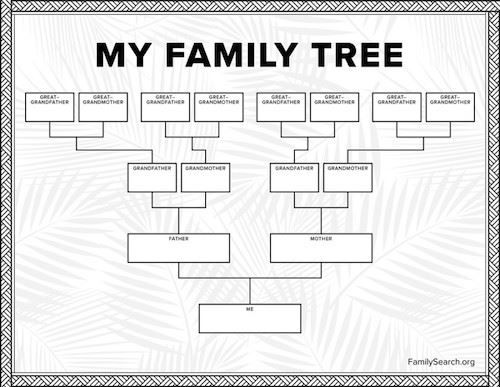 a family tree with the words, my family tree written in black and white on it