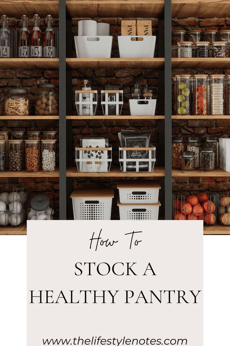 a pantry filled with lots of food and storage bins on the shelves next to each other