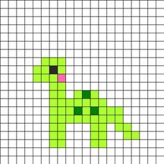 a cross stitch pattern with green squares and black dots on the bottom, in different colors