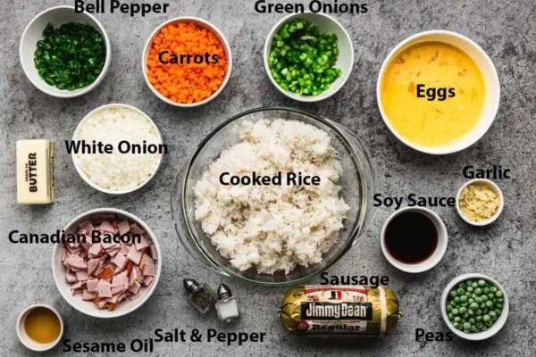 the ingredients for this meal are laid out in bowls