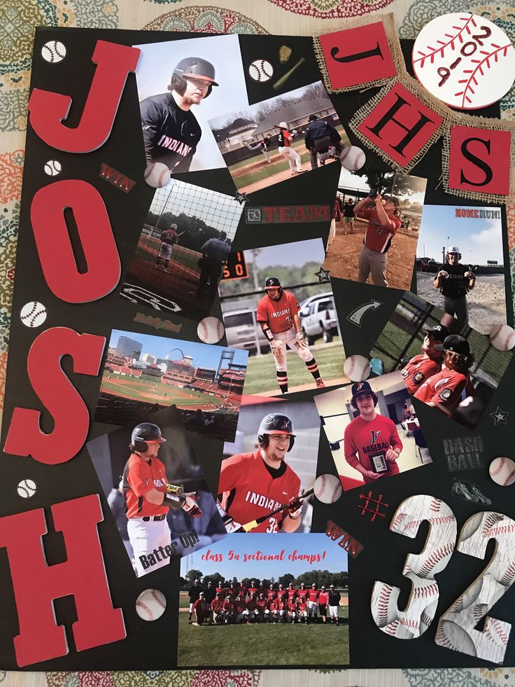 a collage of baseball players and their names is displayed on a quilted blanket