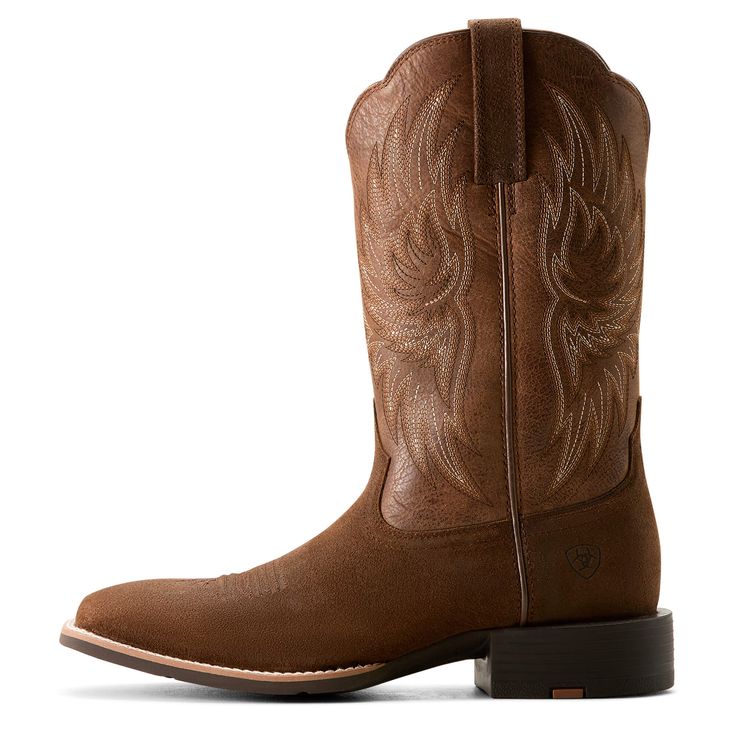 You can't go wrong with this classic boot. The Sport Rider has the comfort and durability you need in the arena—but looks equally as good at a concert or tailgate. With a wide square toe and traditional stitch pattern, this pair is as versatile as they come. Sport Rider Cowboy Boot | Product Features : 0 : ATS® technology provides ergonomic support on uneven terrain, 1 : Removable All Day Cushioning insole, 2 : Duratread™ sole provides maximum wear resistance, 3 : Five-row stitch pattern, 4 : Ar Classic Boots With Reinforced Round Toe, Western Style Work Boots With Reinforced Heel, Western Work Boots With Reinforced Heel And Round Toe, Round Toe Work Boots With Reinforced Heel For Ranch, Reinforced Heel Work Boots With Round Toe For Ranch, Reinforced Heel Work Boots For Ranch With Round Toe, Ranch Work Boots With Reinforced Heel And Round Toe, Outdoor Boots With Reinforced Heel And Snip Toe, Rustic Round Toe Boots For Ranch