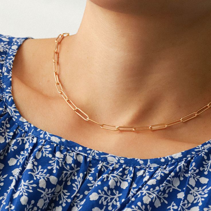 Gold link chain necklaces Simple Everyday Paperclip Chain Necklace, Minimalist Jewelry With Rectangular Link Clavicle Chain, Minimalist Clavicle Chain Jewelry With Rectangular Links, Gold Paperclip Clavicle Chain Necklace, Simple Everyday Chain Necklace, Simple Gold Necklace With Paperclip Chain, Simple Gold Paperclip Chain Necklace, Minimalist Clavicle Chain Necklace With Rectangular Links, Minimalist Paperclip Chain Necklace