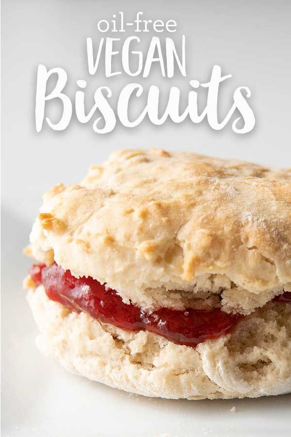 a close up of a biscuit on a white surface with the words, oil - free vegan biscuits