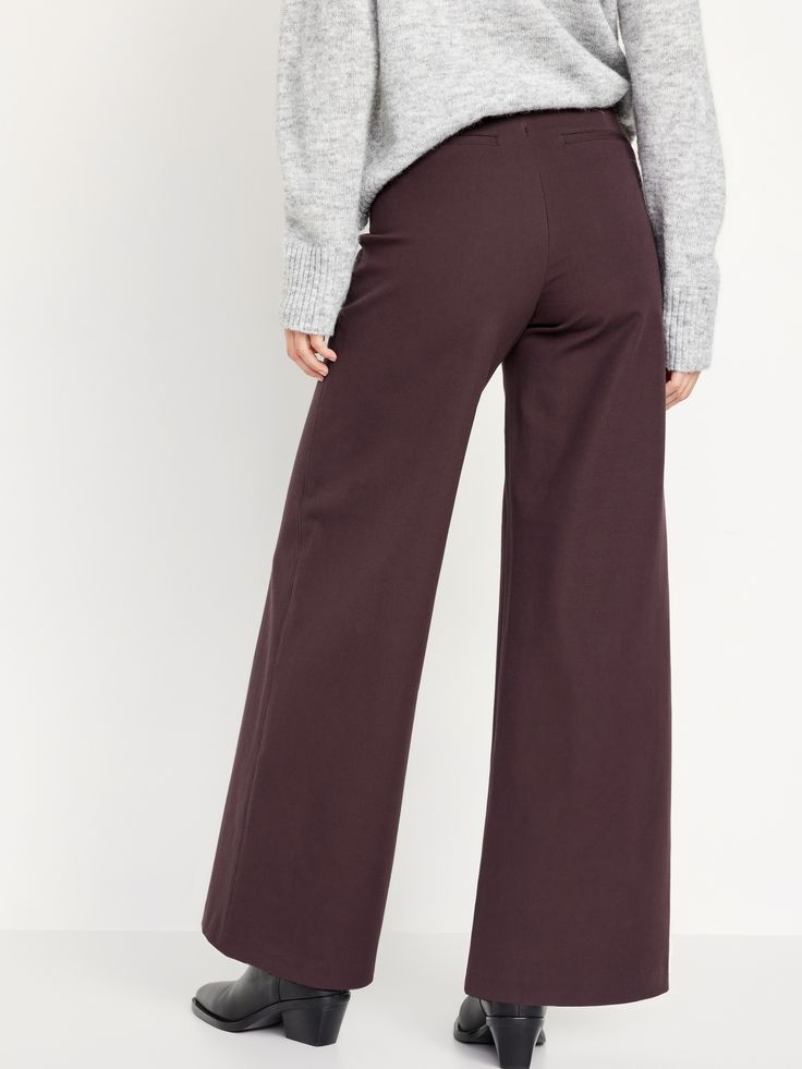 High-Waisted Pull-On Pixie Wide-Leg Pants for Women | Old Navy Old Navy High Waisted Pants, Old Navy Wide Leg Pants, Fall Wide Leg Non-stretch Pants With Pockets, Versatile Wide Leg Pull-on Pants, Old Navy Pixie Pants, Jack Black, Petite Size, Old Navy, Wide Leg Pants