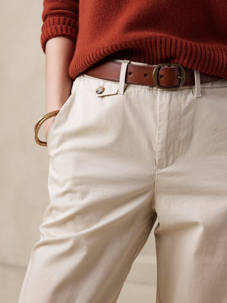 Effortlessly sophisticated with a relaxed silhouette and roll cuffs, this incredibly soft chino pant is designed to suit many tastes: size down for a higher rise and figure-hugging fit, or take your regular size for a slouchy, highly relaxed take on Fall Chinos With Belt Loops In Chino Cotton Twill, Ankle-length Chino Cotton Twill Chinos For Work, Ankle-length Chinos For Workwear, Classic Spring Pants With Button Cuffs, Classic Pants With Button Cuffs For Spring, Everyday Straight Chino Cotton Twill Chinos, Classic Tapered Chinos For Fall, Everyday Straight Chinos, Classic Chino Cotton Twill Pants For Fall