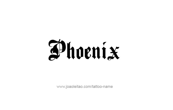 the word phoenix written in black ink