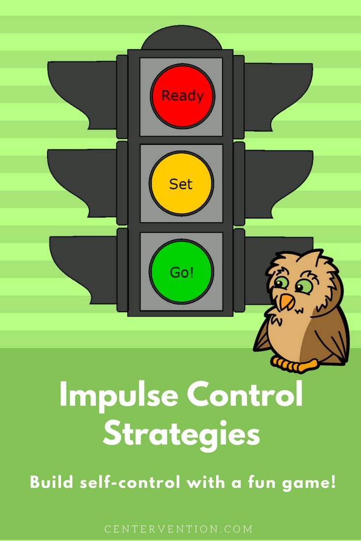 an owl sitting in front of a traffic light with the words, impuse control strategy build self - control with fun game