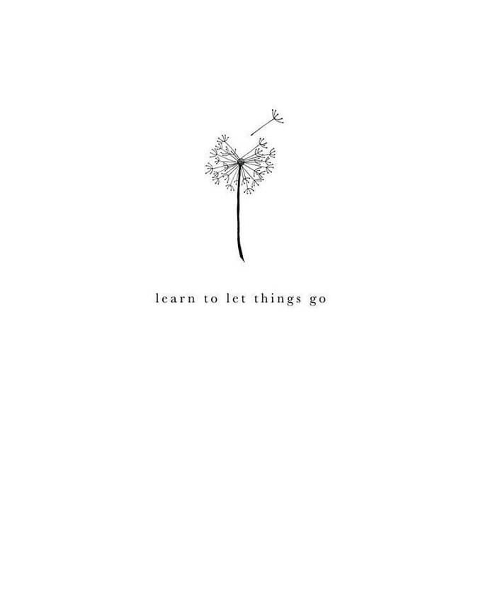 a dandelion with the words learn to let things go