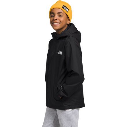 Made with recycled materials, the North Face's Antora Rain Jacket is the eco-conscious answer to keep our young ones dry on those overcast trips into school or town. A durable 2-layer shell creates a reliable moisture barrier, while the chin guard and hood offer extra coverage against wind and rain. Casual Waterproof Outerwear In Recycled Polyester, Casual Waterproof Recycled Polyester Outerwear, Casual Hooded Windbreaker, Durable, Casual Hooded Raincoat In Recycled Polyester, Durable Winter Outerwear For Rainy Weather, Durable Outerwear For Rainy Winter Weather, Recycled Polyester Raincoat For Outdoor Fall Use, Casual Durable Outerwear For Streetwear, Durable Casual Outerwear For Streetwear