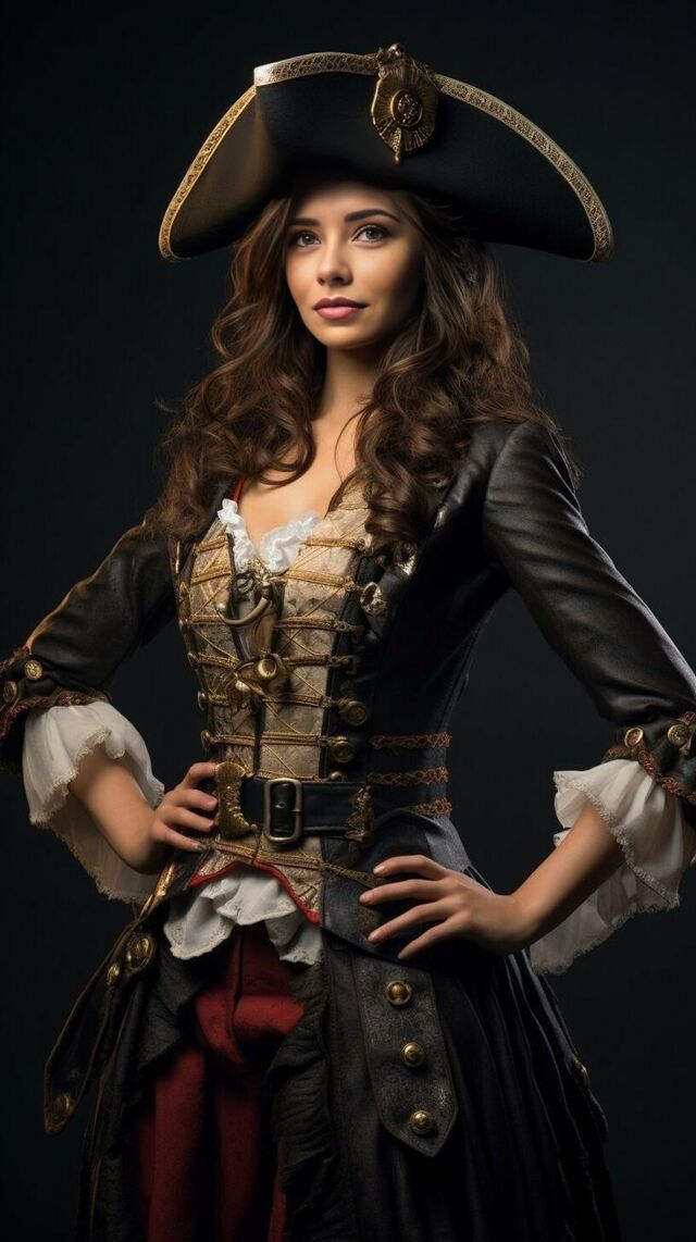 Female Pirate Captain Art, Womens Pirate Makeup, Steampunk Pirate Female, Female Pirate Art, Pirate Poses, Womens Pirate Costume, Pirate Female, Pirate Costume Women, Woman Pirate