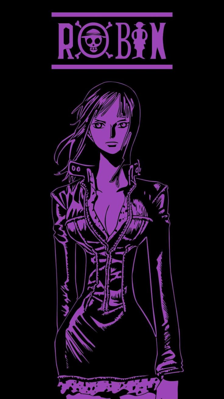 a drawing of a woman with long hair wearing a black top and purple pants, in front of a dark background