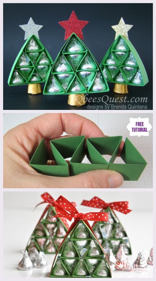 christmas tree origami ornaments made out of green paper