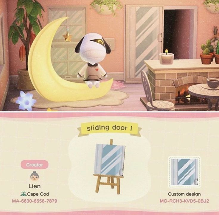 an animal crossing game is shown in this screenshot from the nintendo wii, which features a dog sitting on a crescent moon