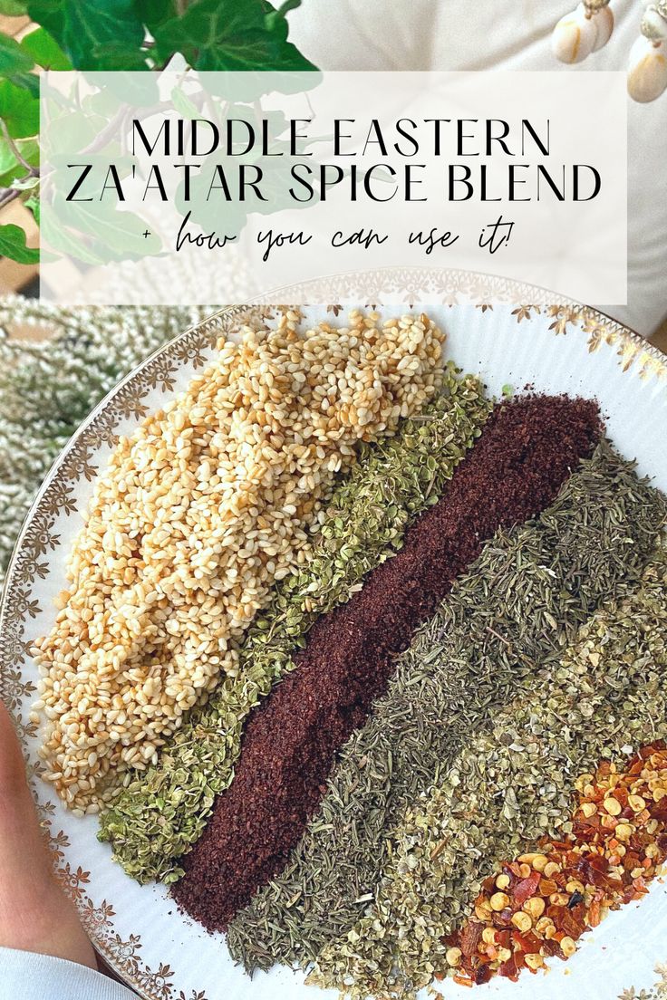 the middle eastern zaata spice blend on a plate