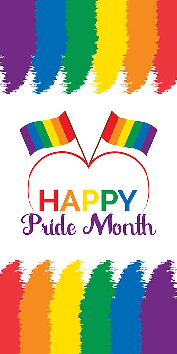 happy pride month poster with rainbow colors