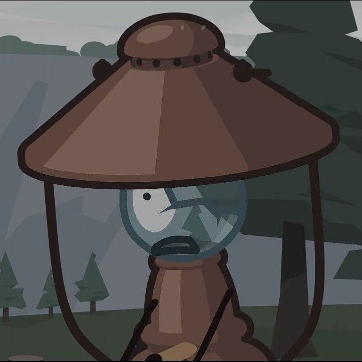 an animated lamp with a face on it