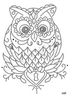 an owl made out of small dots