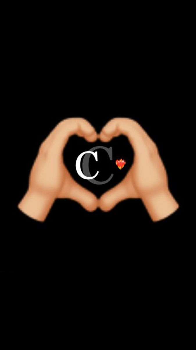 two hands making a heart shape with the letter c in it's middle and bottom