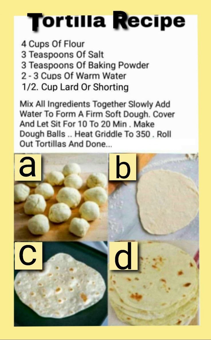 the ingredients for tortilla recipe are shown