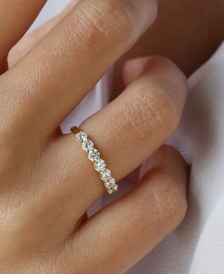 a woman's hand with a diamond ring on it