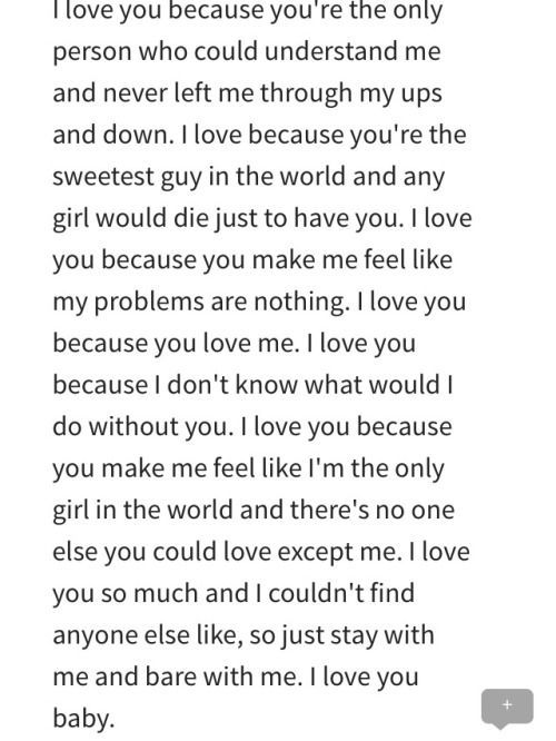 an image of someone's love letter with the words, i love you because you are