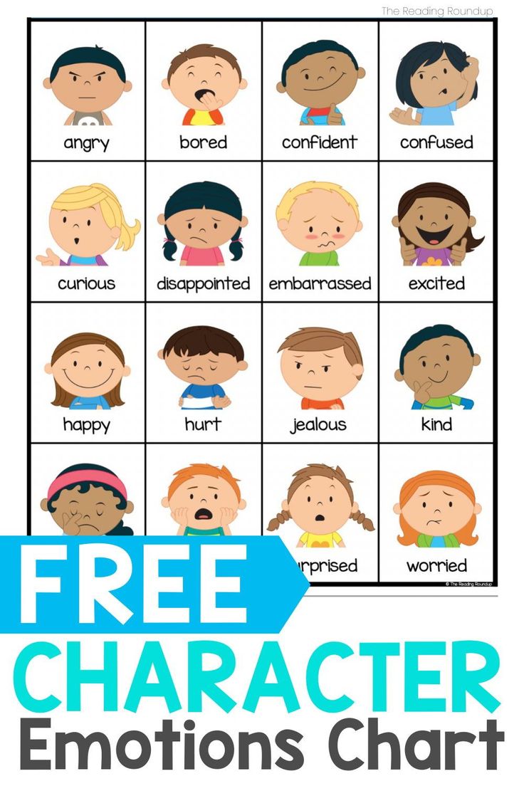 the free character emotions chart for kids