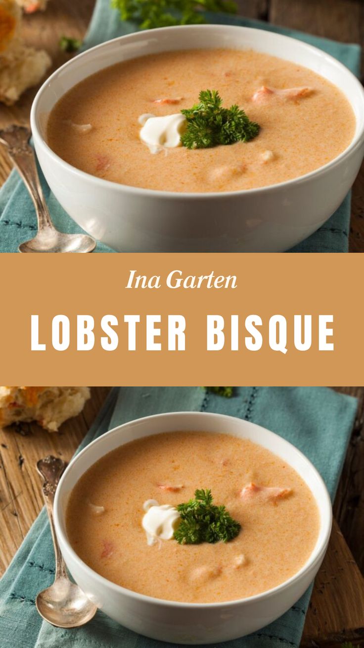 Ina Garten Lobster Bisque Recipe Gluten Free Lobster Bisque, Easy Lobster Bisque Recipe, Homemade Lobster Bisque, Easy Shrimp Bisque Recipe, Recipes Using Seafood Stock, Lobster Bisque Soup Recipes, Lobster Stock Recipes, Lobster Stock From Shells, Lobster Bisque Pasta Sauce