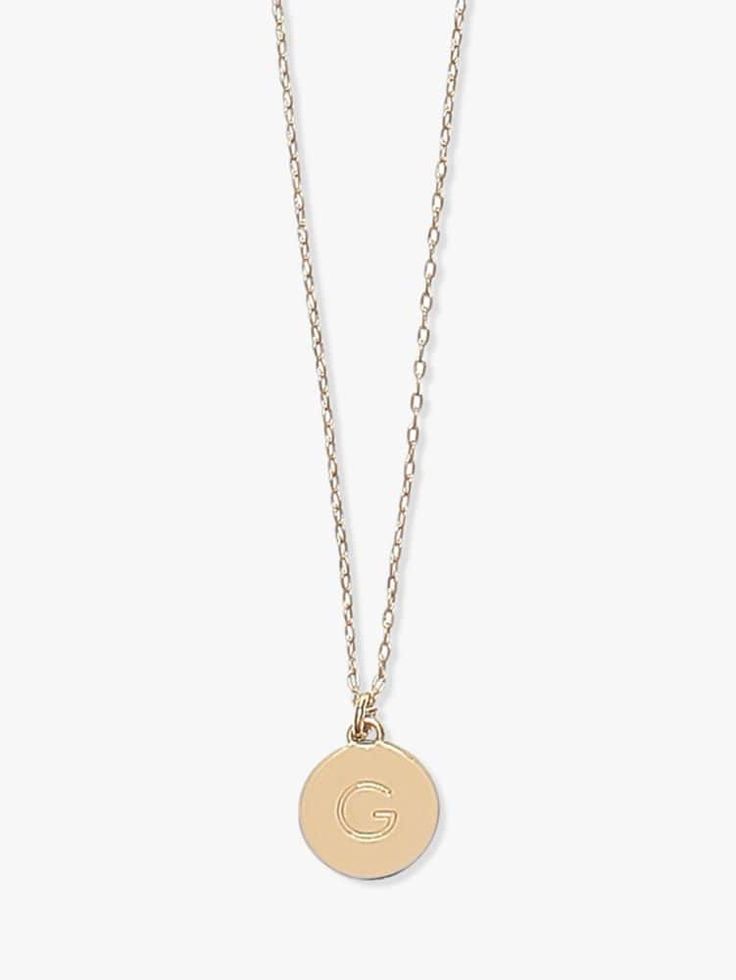 X | Kate Spade G Mini Pendant, Gold Kate Spade Pendant Necklace Gift, Kate Spade Pendant Necklace For Gift, Kate Spade Pendant Jewelry Gift, Kate Spade Pendant Jewelry For Gifts, Simple Necklace With Initial Pendant For Personalized Gift, Everyday Engraved Initial Pendant Charm Necklace, Engraved Initial Pendant Charm Necklace For Everyday, Everyday Personalized Initial Necklace With Round Pendant, Personalized Round Pendant Initial Necklace For Everyday