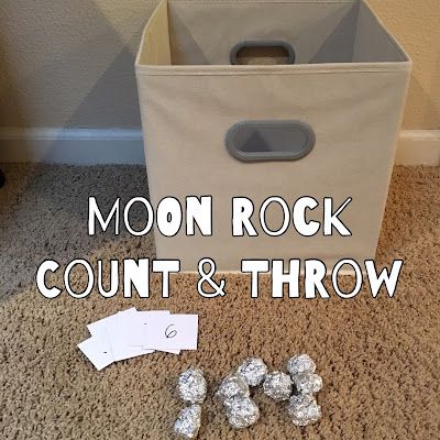 the moon rock count and throw game is on the floor