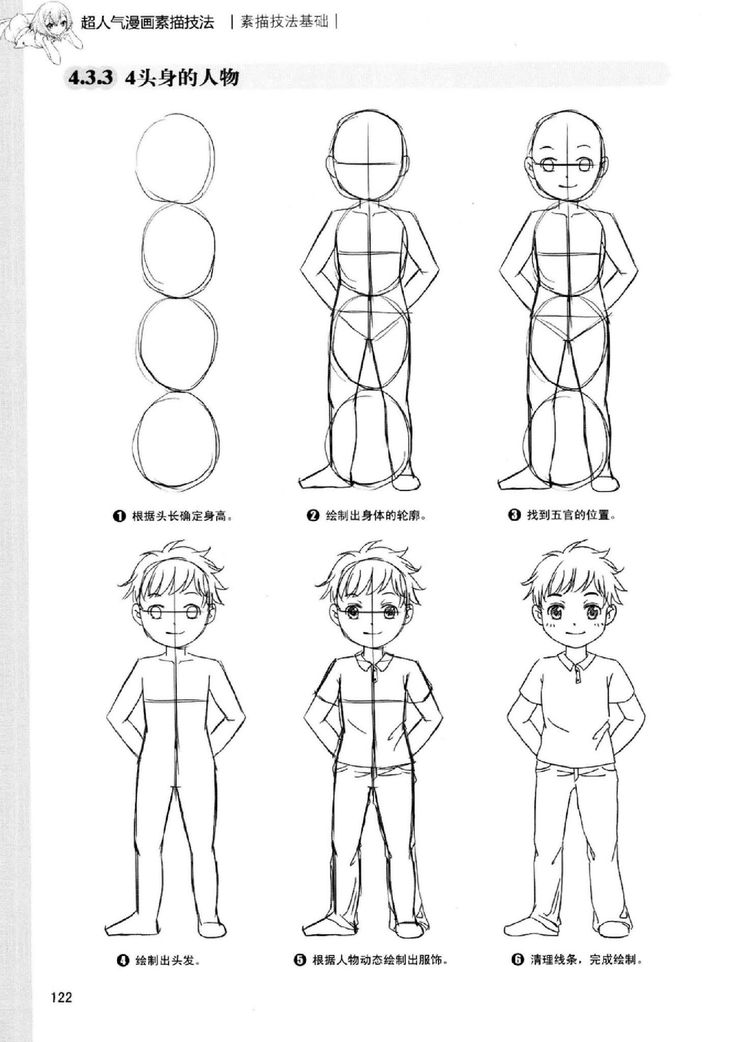 an image of how to draw anime characters