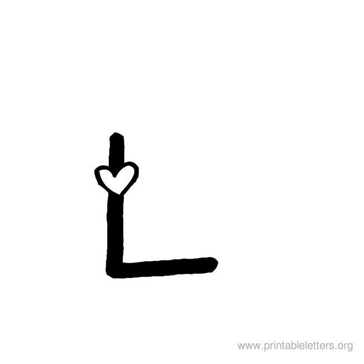 a black and white drawing of a heart in the shape of a letter l on a white background