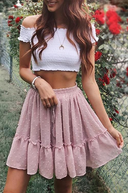 Tiered Ruffle Skirt, Skirt Denim, Mode Casual, A Line Mini Skirt, Summer Skirts, Cute Skirts, Pleated Mini Skirt, Ruffle Skirt, Spring Summer Outfits