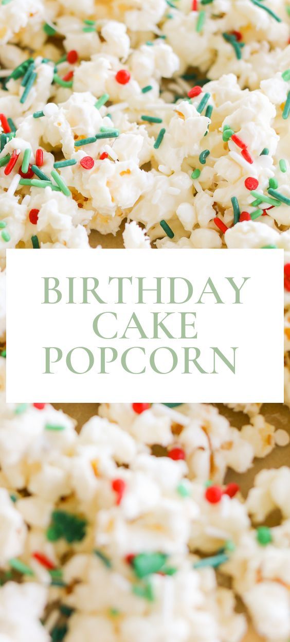 birthday cake popcorn with sprinkles on top