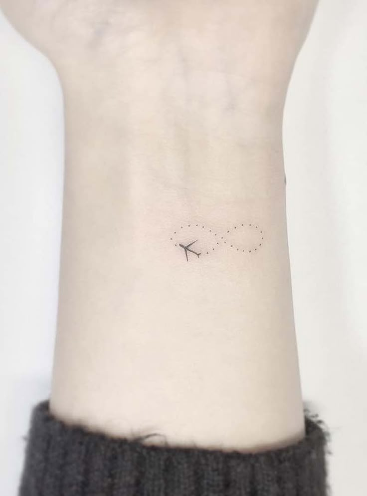 a small tattoo on the wrist of a woman