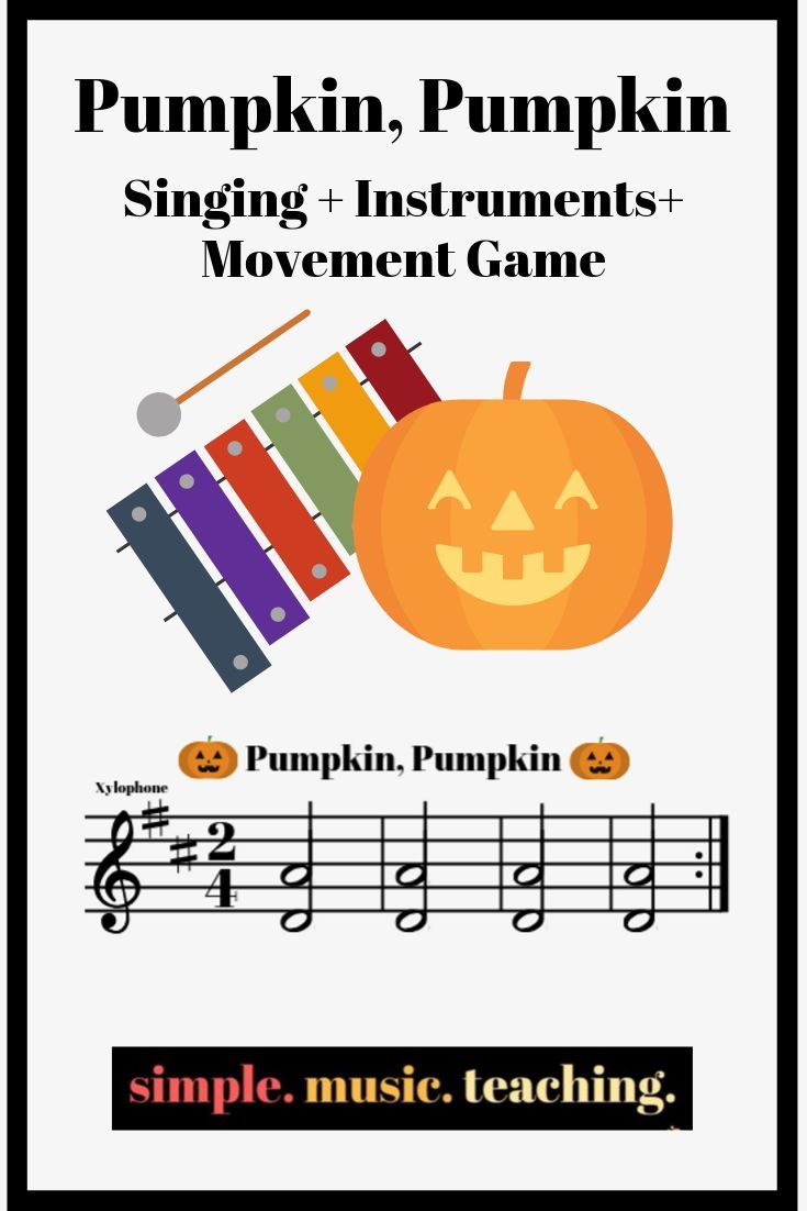 pumpkin, pumpkin singing and instruments movement game with music teaching instructions for children to play