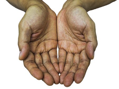 two hands holding out their palms with the words pure joy in front of them on a black background