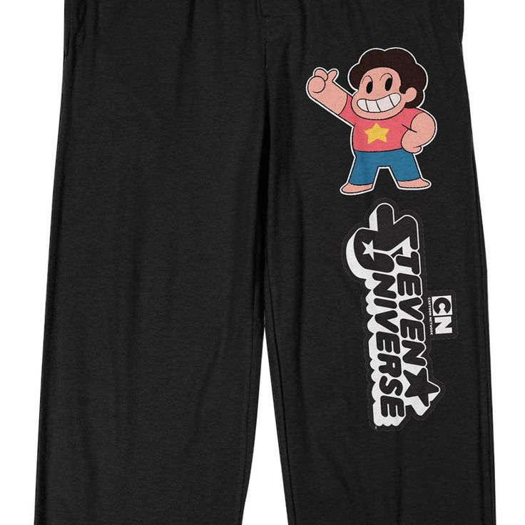 Add some character to your night time look with these men's Steven Universe pajama pants. Drawstring elastic waistbandFIT & SIZING Approximate 32-in. inseamFABRIC & CARE Cotton Machine wash Imported Color: Black. Gender: male. Age Group: adult. Black Casual Sleep Pants, Cotton Loungewear Bottoms With Character Print, Casual Black Sleep Pants, Black Relaxed Fit Sleep Pants, Black Cotton Sleep Pants, Casual Character Print Loungewear Bottoms, Casual Loungewear Bottoms With Character Print, Cotton Bottoms With Character Print For Pajama Party, Cotton Lounge Pants With Character Print